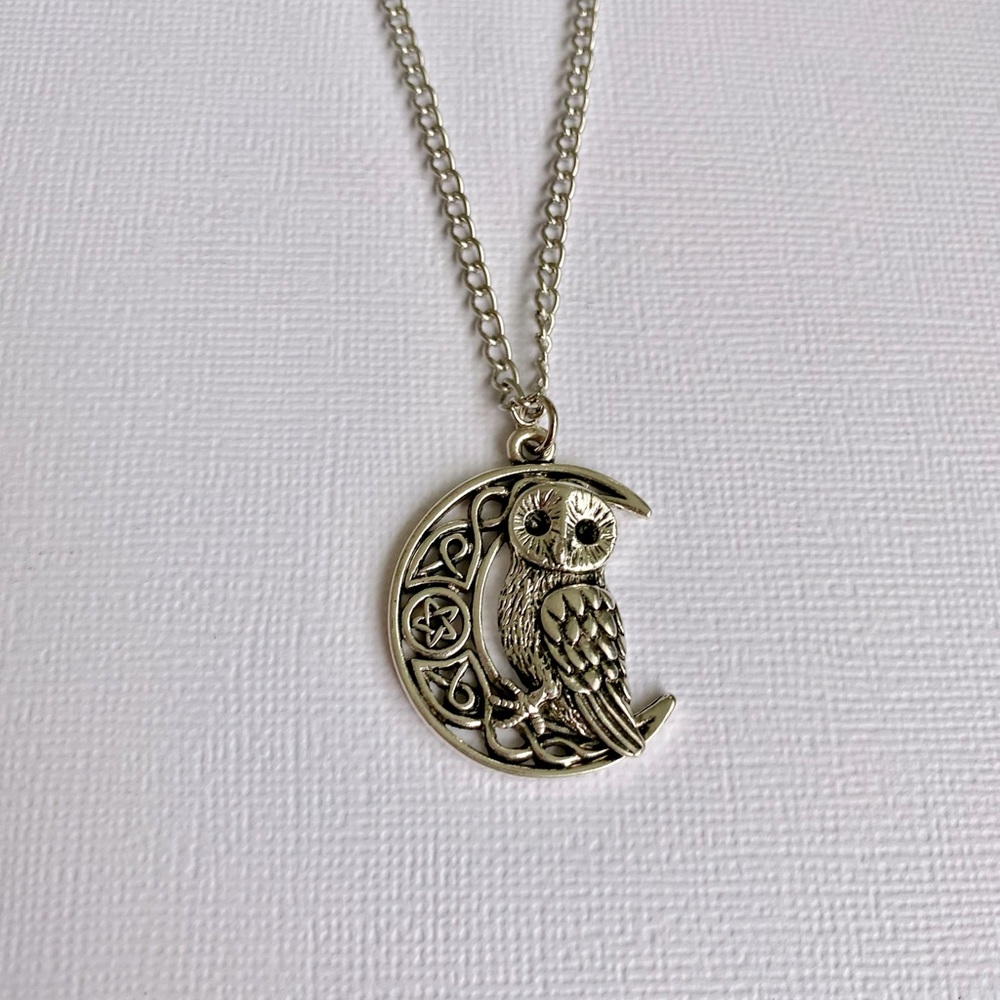 Celtic Owl Moon Necklace